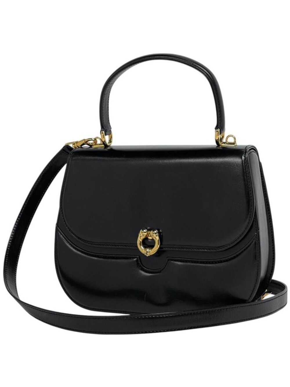 Gucci Top Handle Bag 2-Way Leather Black